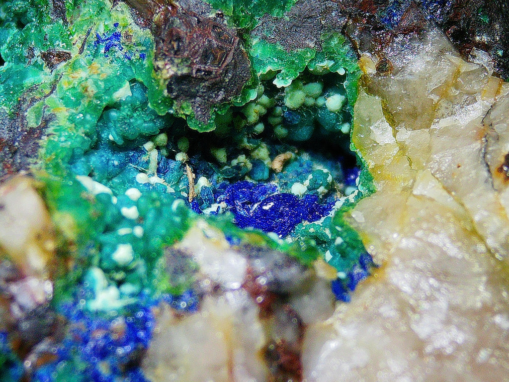 Azurite–Malachite with Chrysocolla on Ironstone Matrix - Kaokoveld, Namibia