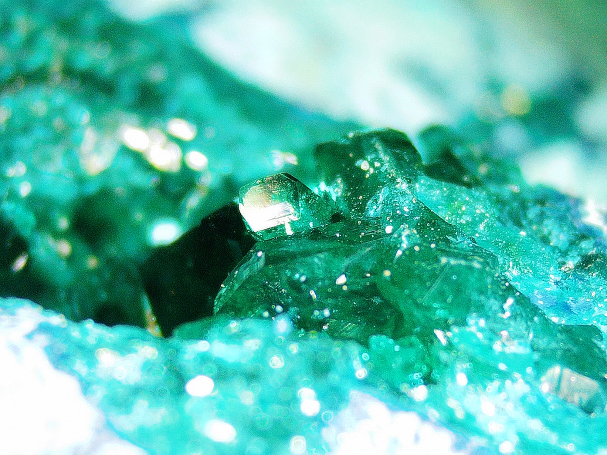 Dioptase with Chrysocolla on Copper-Rich Matrix - Kaokoveld, Namibia