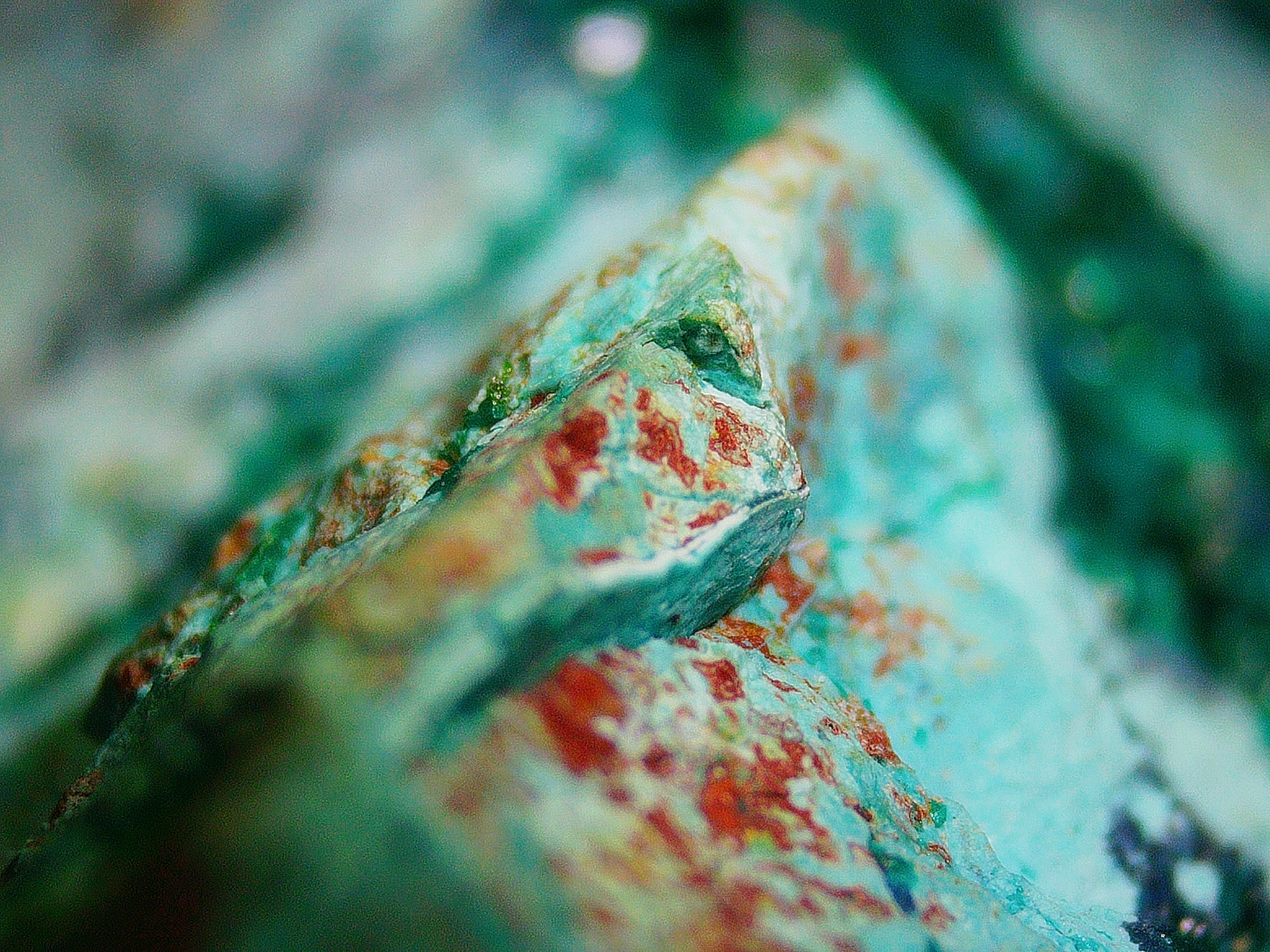 Dioptase with Chrysocolla on Copper-Rich Matrix - Kaokoveld, Namibia