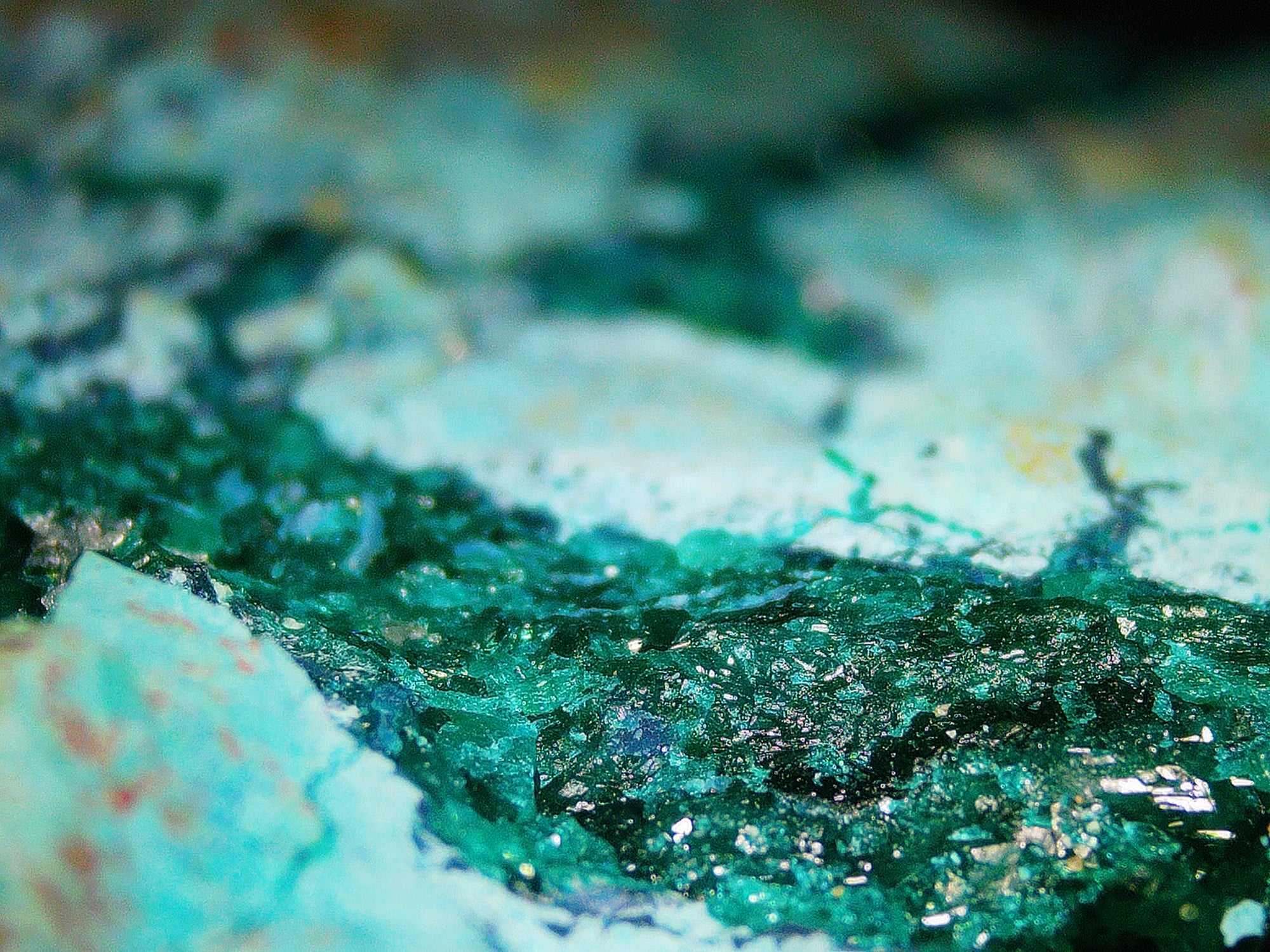 Dioptase with Chrysocolla on Copper-Rich Matrix - Kaokoveld, Namibia