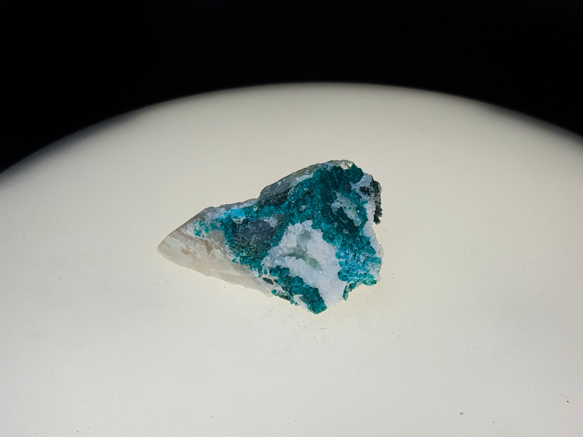 Dioptase on Quartz Matrix - Kaokoveld, Namibia