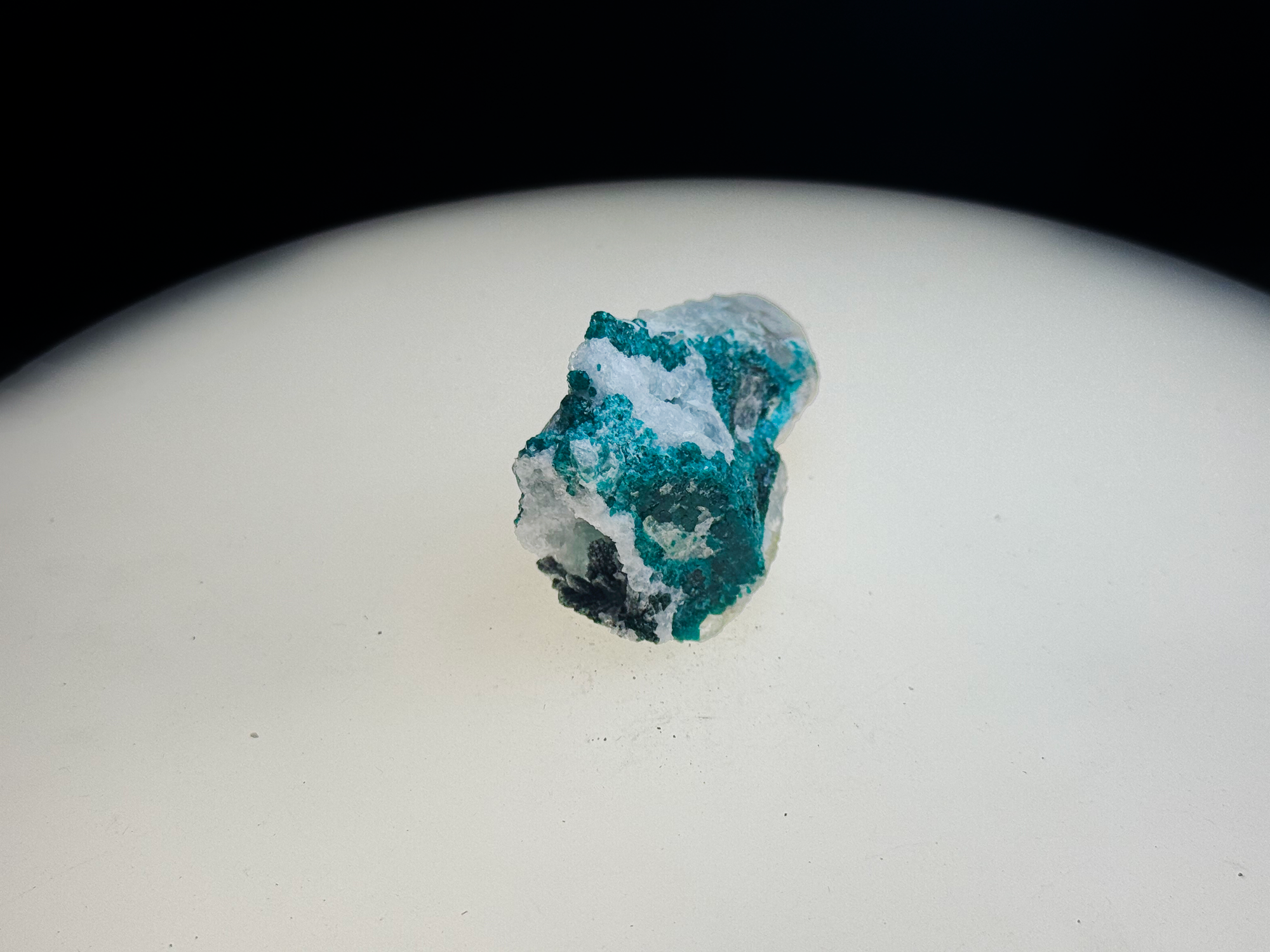 Dioptase on Quartz Matrix - Kaokoveld, Namibia