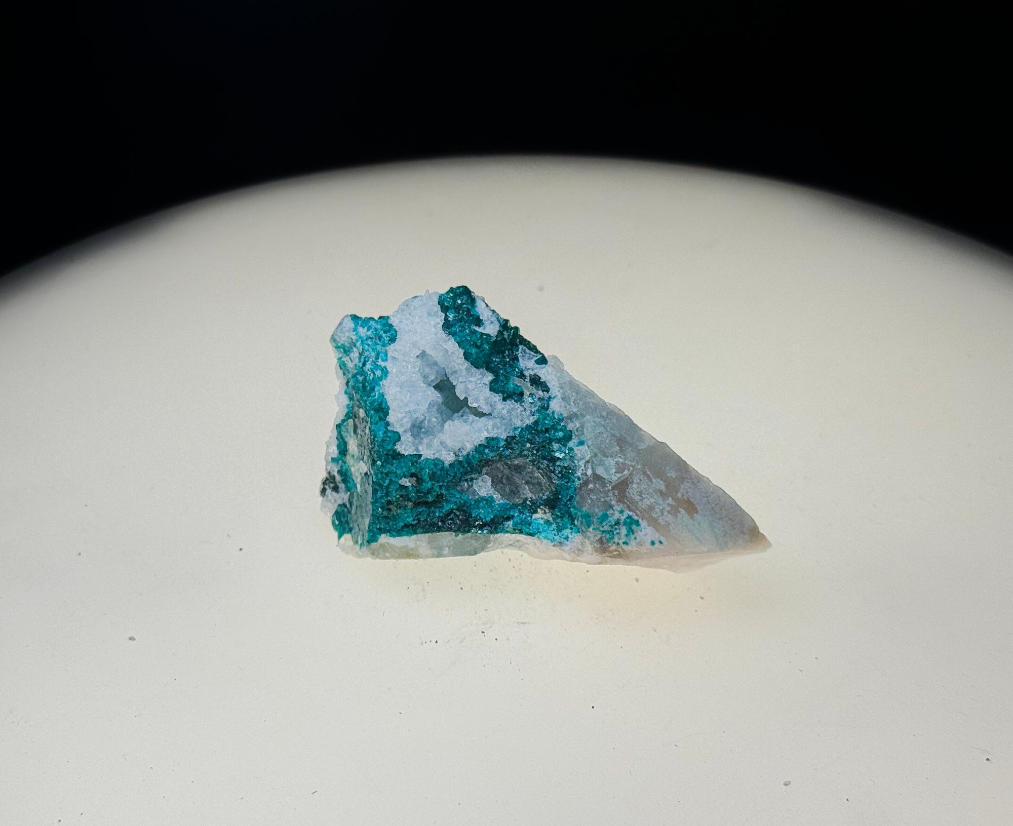Dioptase on Quartz Matrix - Kaokoveld, Namibia
