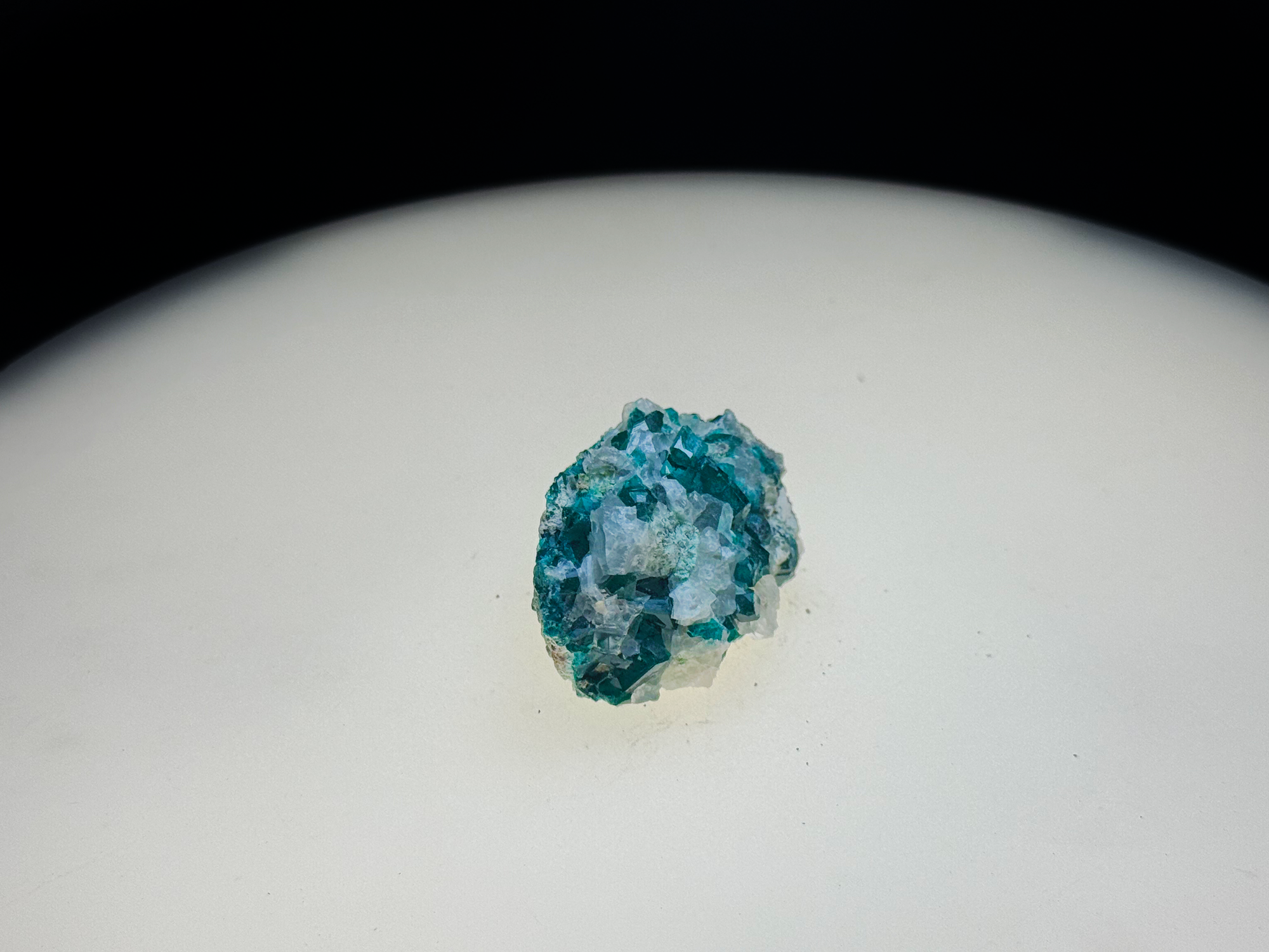 Dioptase on Quartz Matrix - Kaokoveld, Namibia