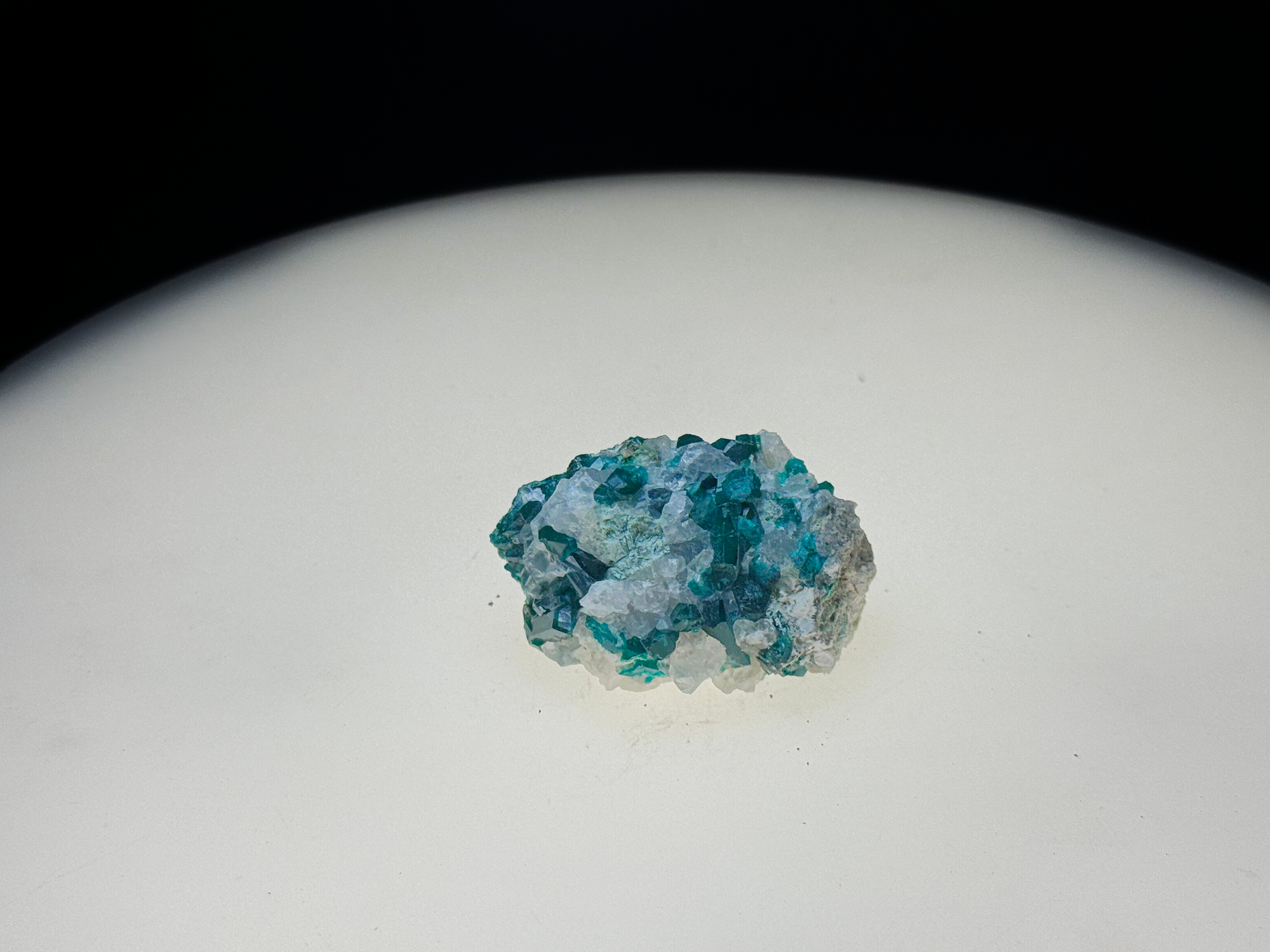 Dioptase on Quartz Matrix - Kaokoveld, Namibia