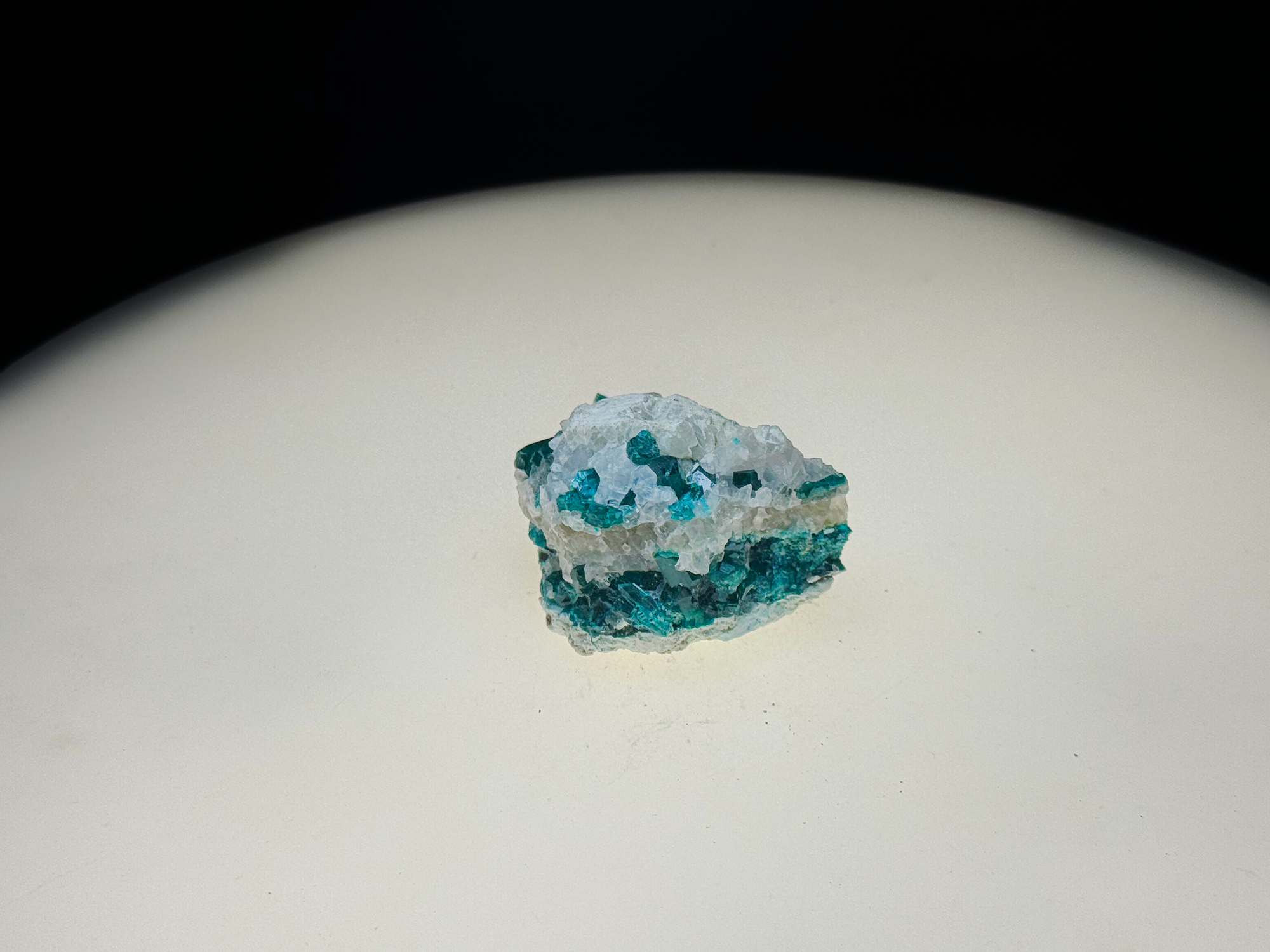 Dioptase on Quartz Matrix -  Kaokoveld, Namibia