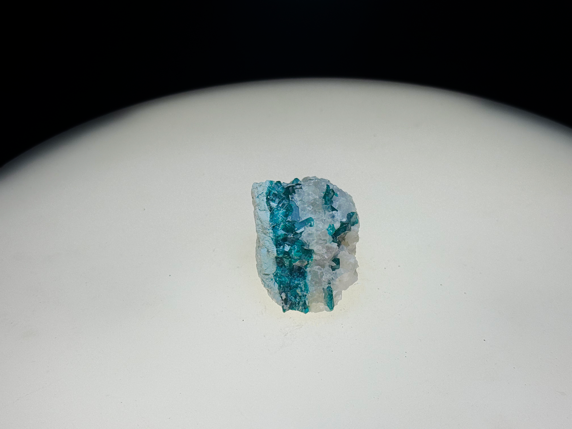 Dioptase on Quartz Matrix -  Kaokoveld, Namibia