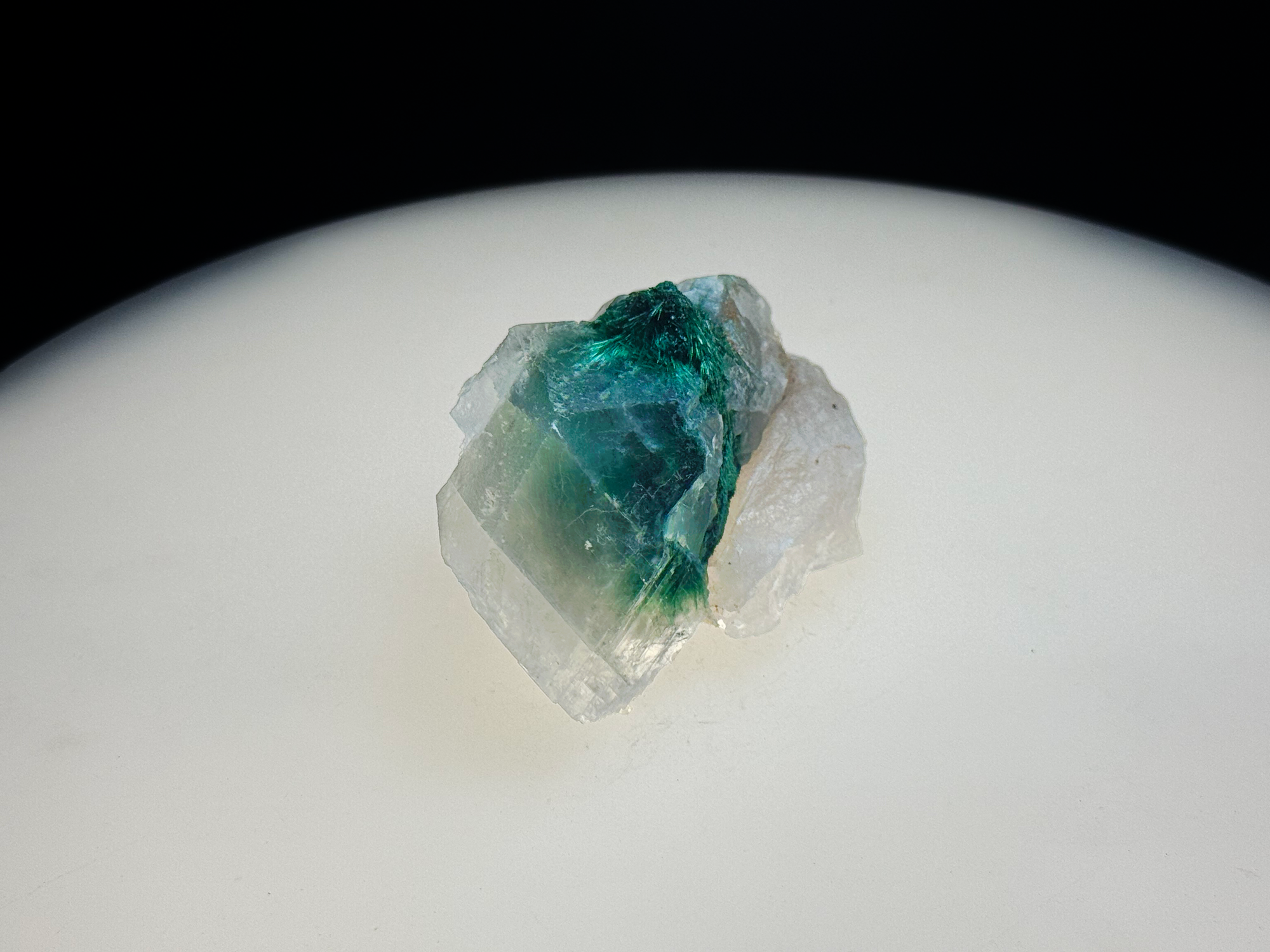 Dioptase with Malachite on Quartz Matrix - Kaokoveld, Namibia