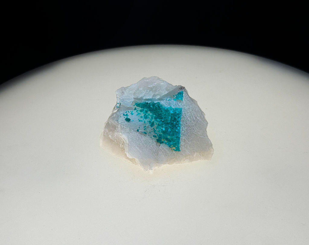 Dioptase on Quartz Matrix mineral specimen from Kaokoveld, Namibia