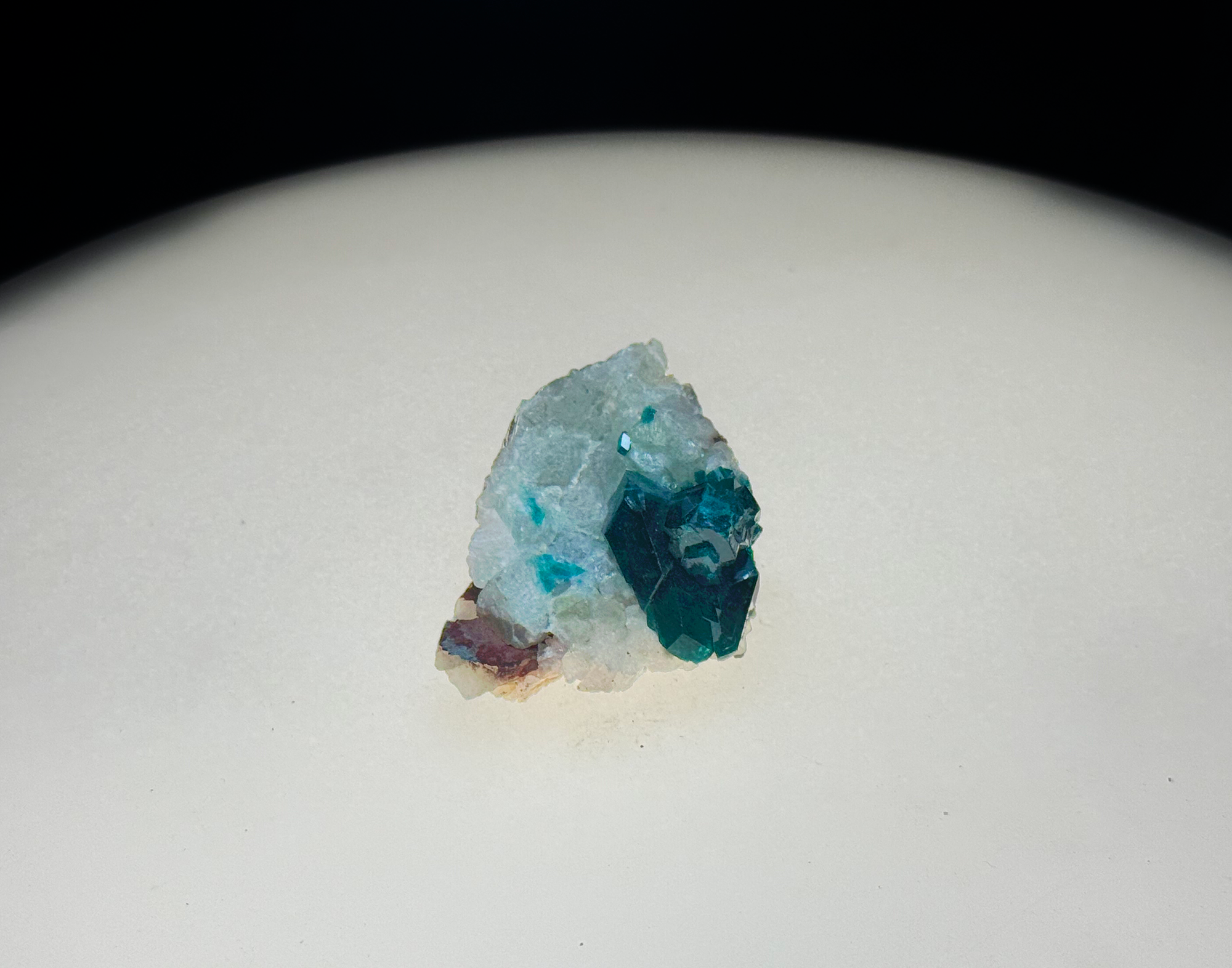 Dioptase on Calcite–Quartz Matrix - Kaokoveld, Namibia