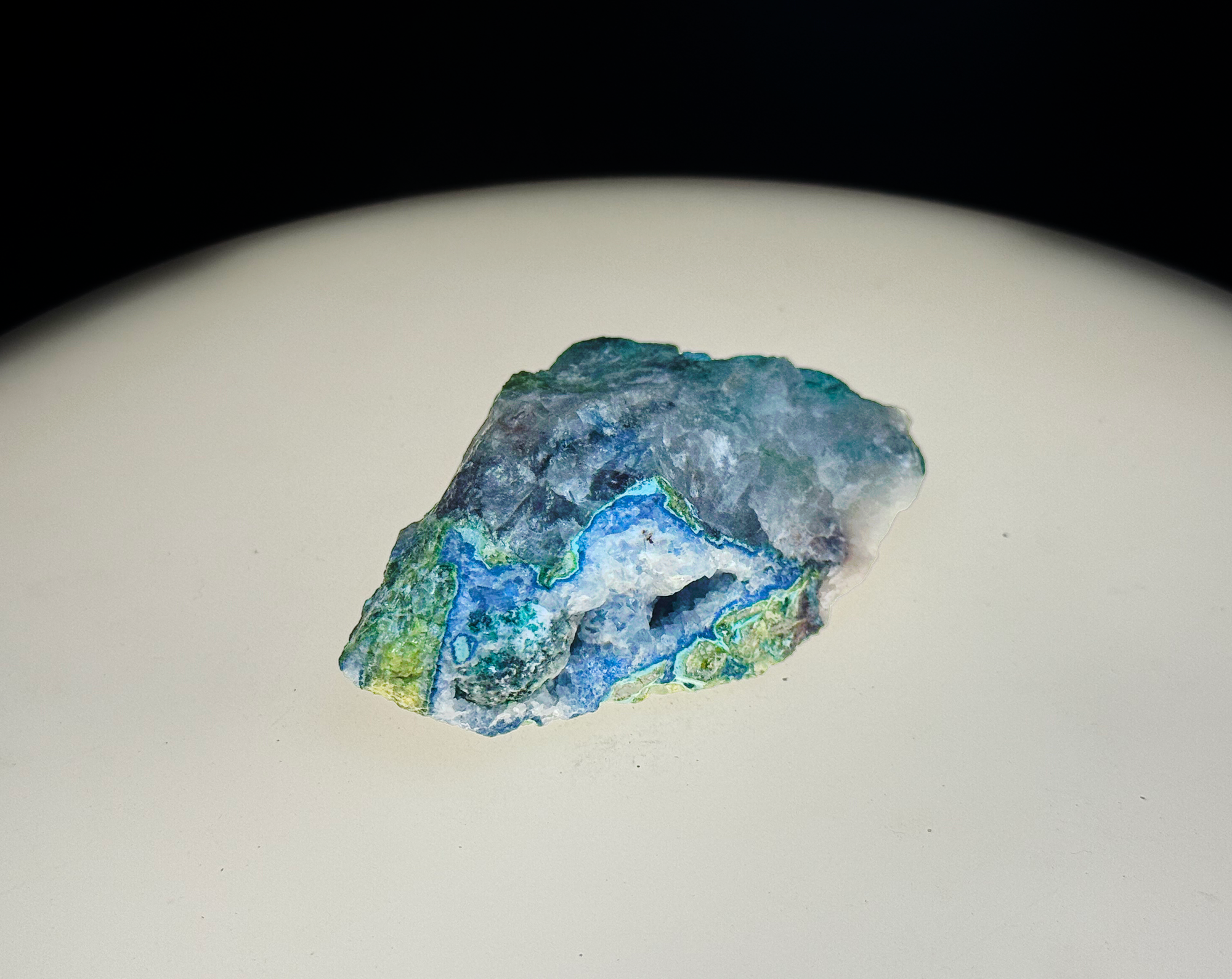Dioptase with Chrysocolla on Quartz Matrix - Kaokoveld, Namibia