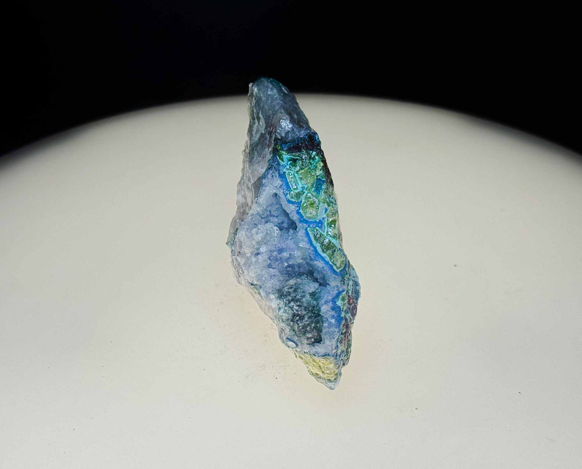 Dioptase with Chrysocolla on Quartz Matrix - Kaokoveld, Namibia