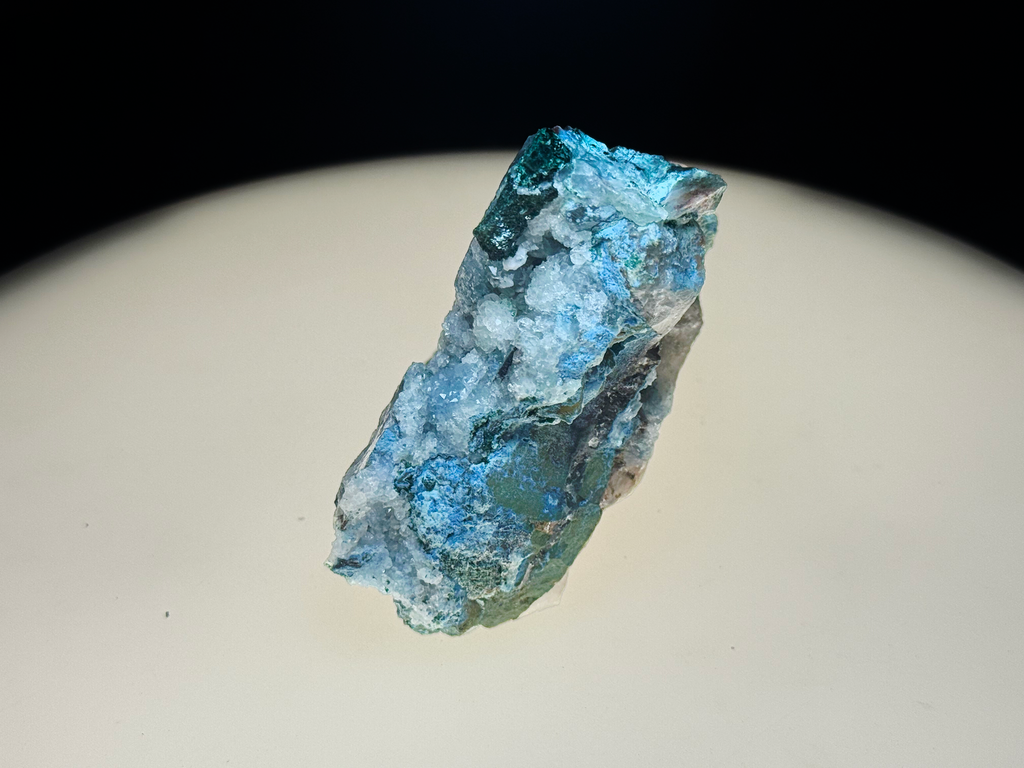 Dioptase with Chrysocolla on Quartz Matrix - Kaokoveld, Namibia