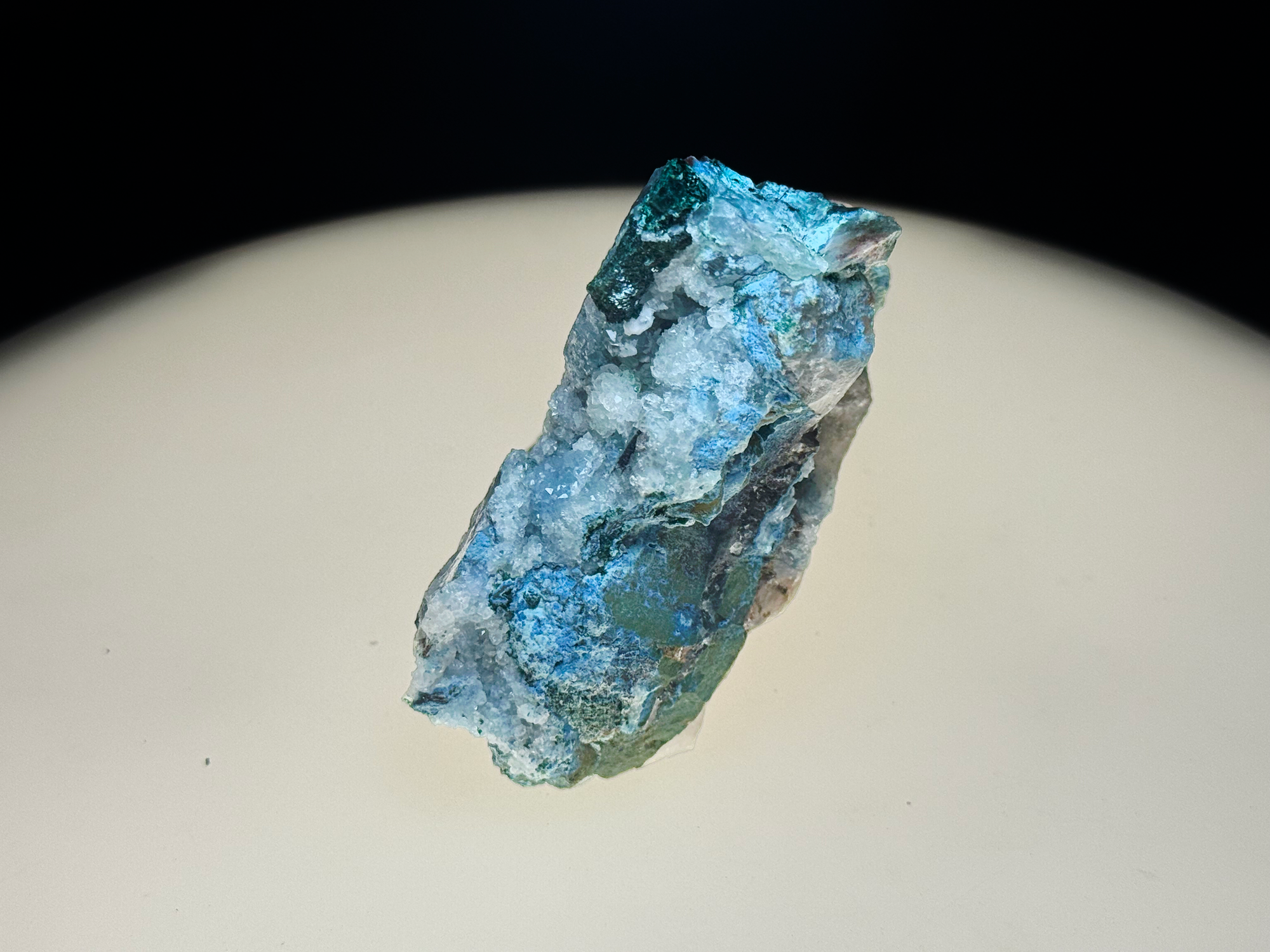 Dioptase with Chrysocolla on Quartz Matrix - Kaokoveld, Namibia
