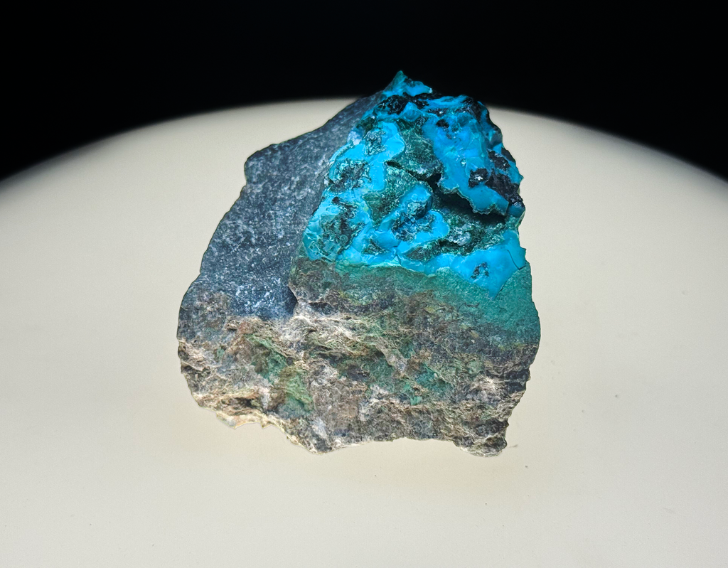 Chrysocolla with Tenorite on Matrix mineral specimen from Kaokoveld, Namibia
