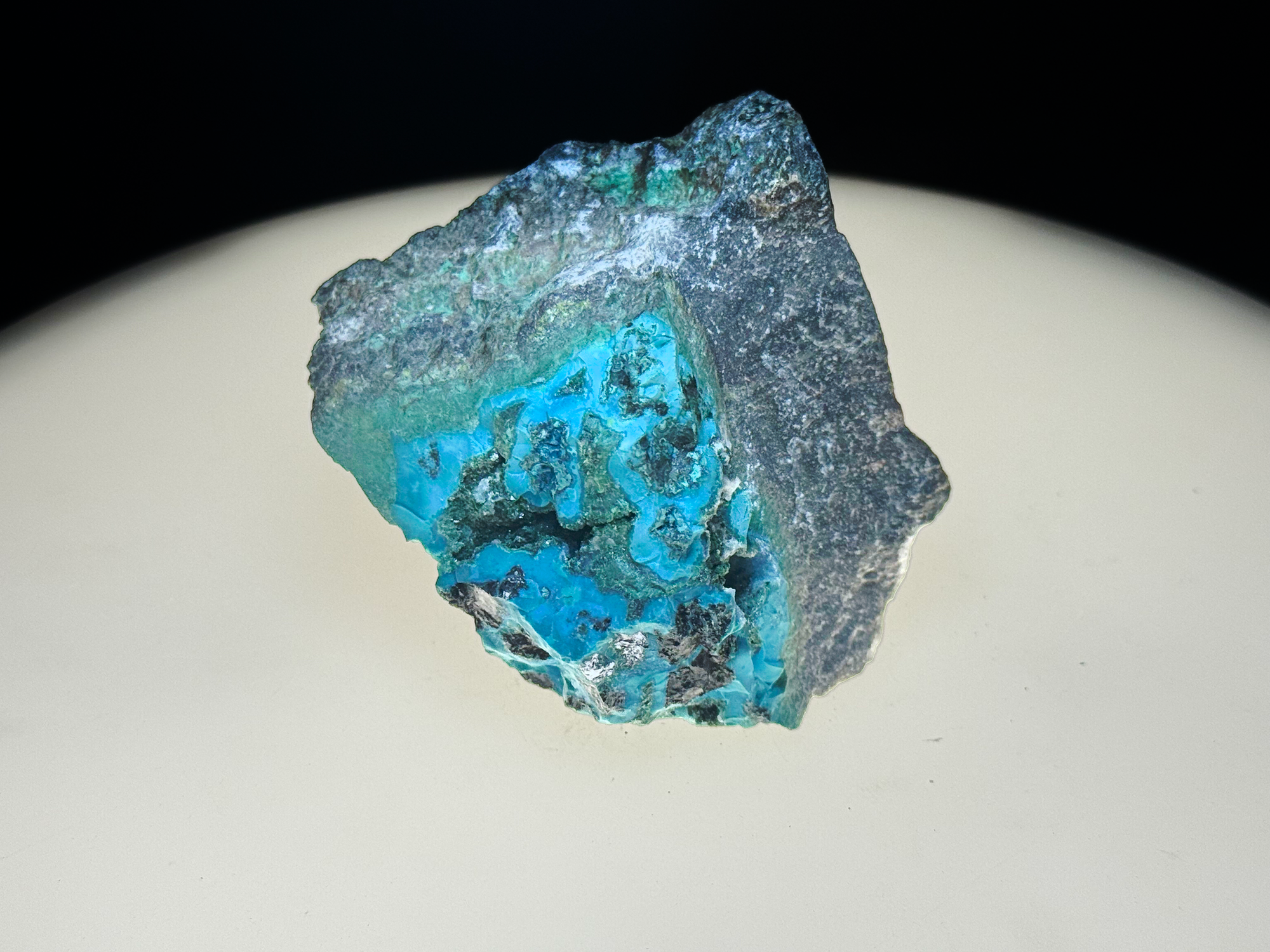 Chrysocolla with Tenorite on Matrix - Kaokoveld, Namibia