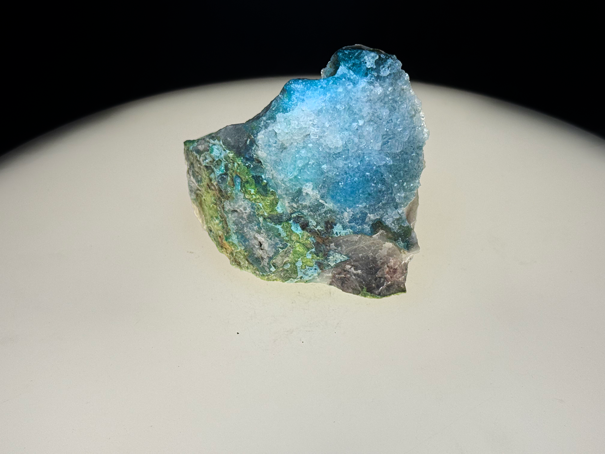 Chrysocolla–Azurite–Malachite on Quartz Matrix - Kaokoveld, Namibia