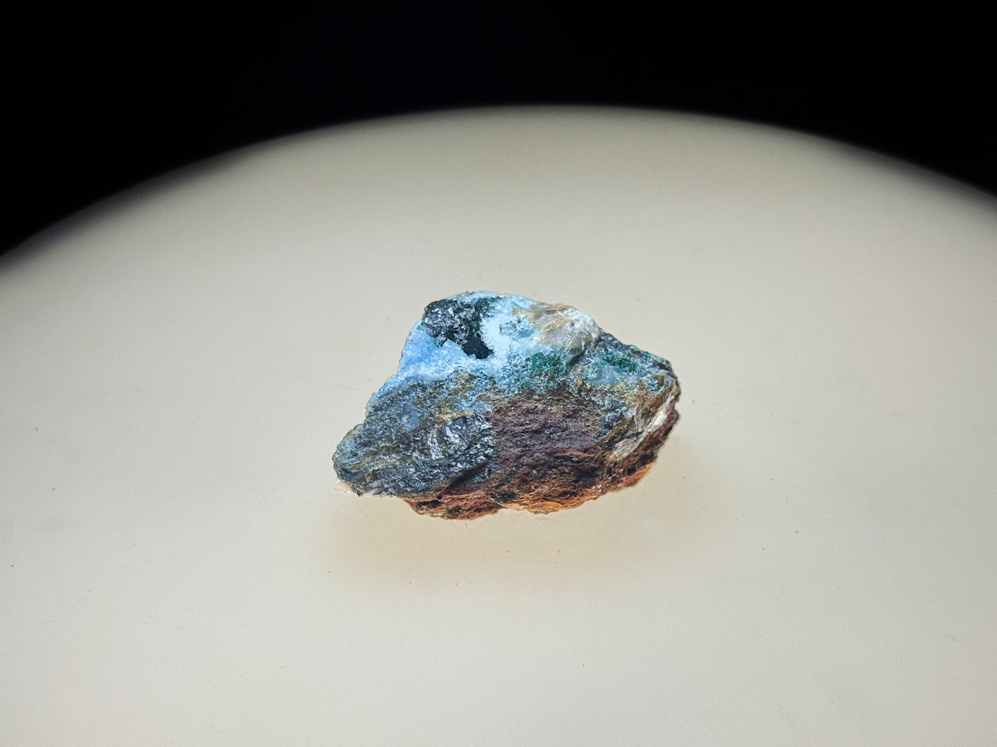 Chrysocolla–Azurite on Iron-Rich Quartz Matrix - Kaokoveld, Namibia