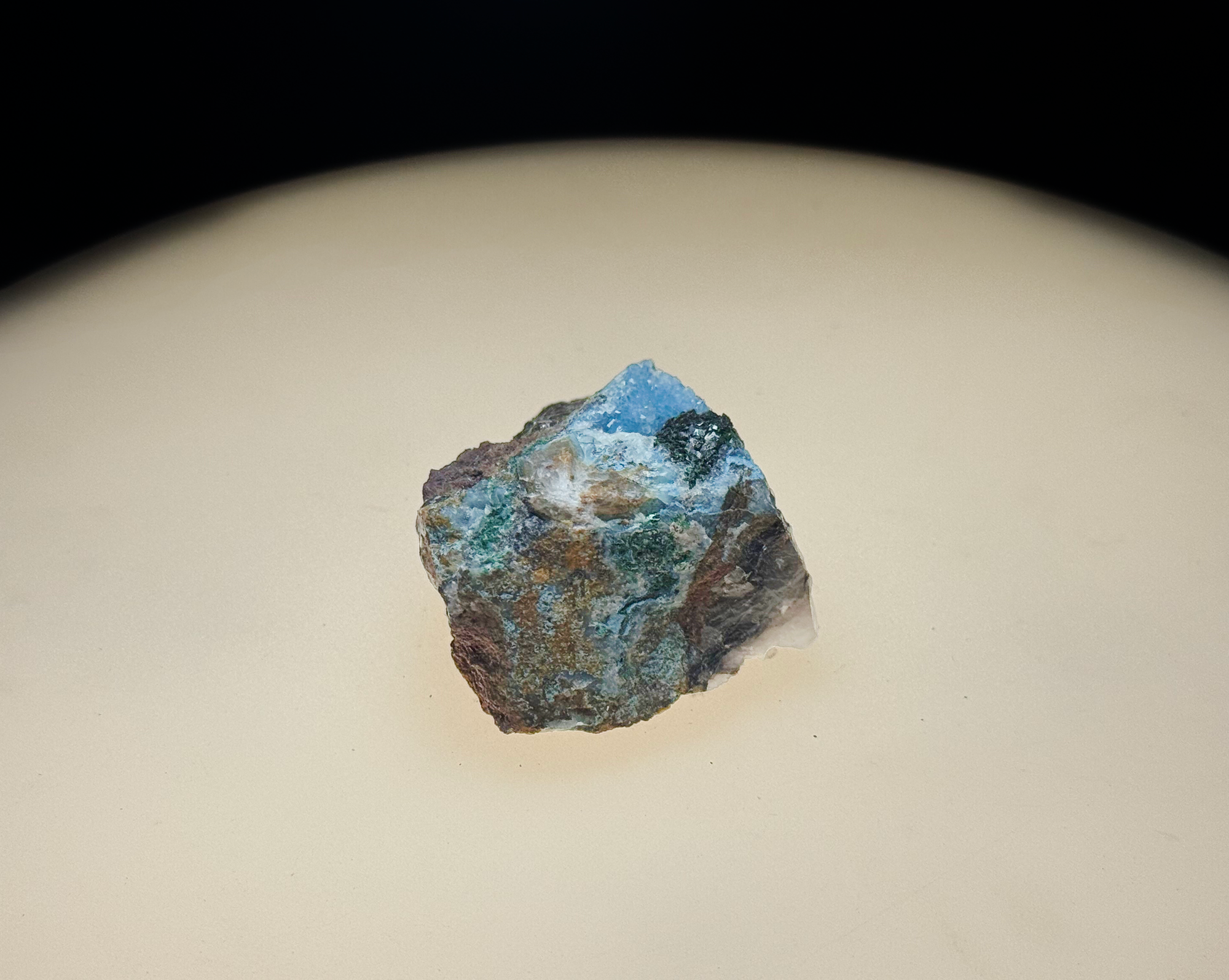 Chrysocolla–Azurite on Iron-Rich Quartz Matrix - Kaokoveld, Namibia