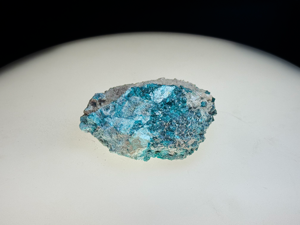 Chrysocolla with Dioptase on Quartz Matrix - Kaokoveld, Namibia