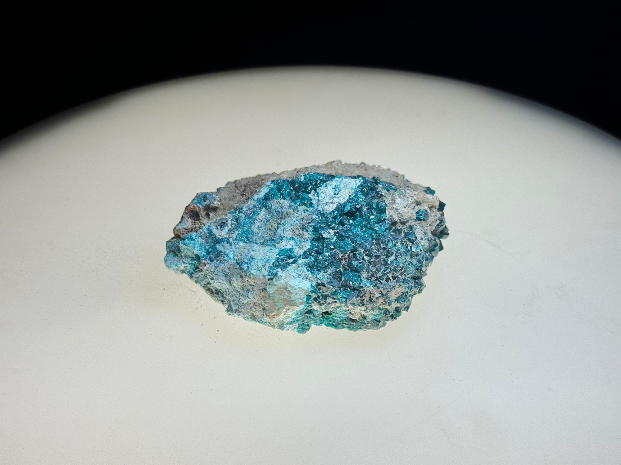 Chrysocolla with Dioptase on Quartz Matrix - Kaokoveld, Namibia