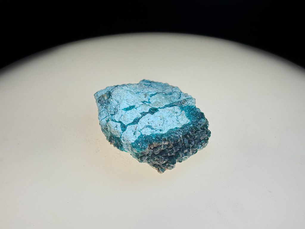 Chrysocolla with Dioptase on Quartz Matrix - Kaokoveld, Namibia