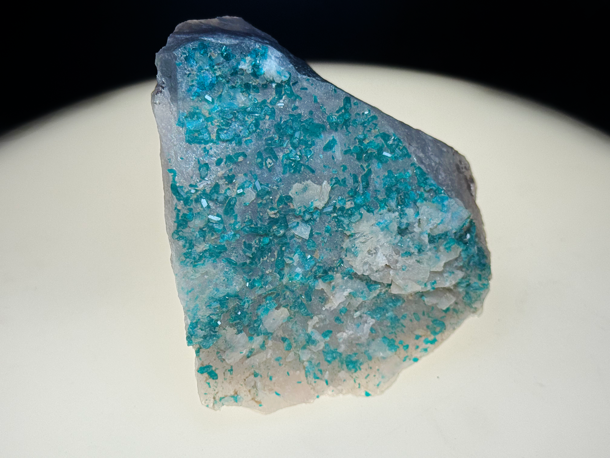 Dioptase with Chrysocolla on Quartz Matrix