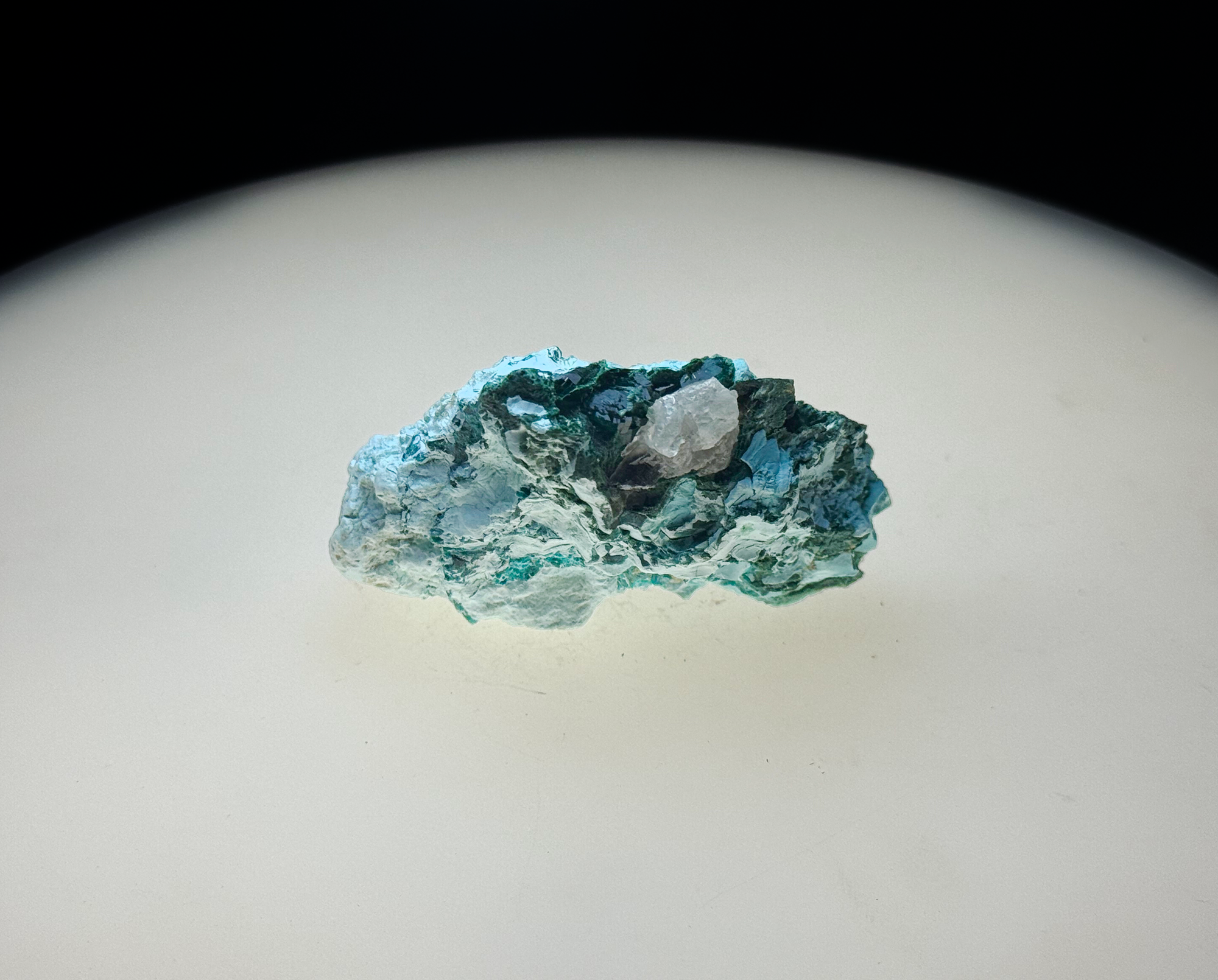Dioptase on Quartz Matrix - Kaokoveld, Namibia