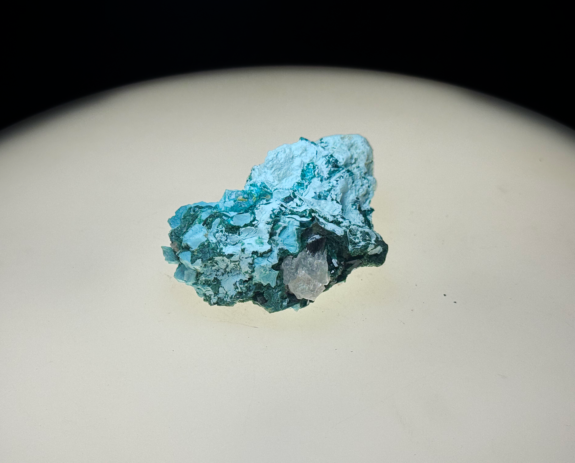 Dioptase on Quartz Matrix - Kaokoveld, Namibia