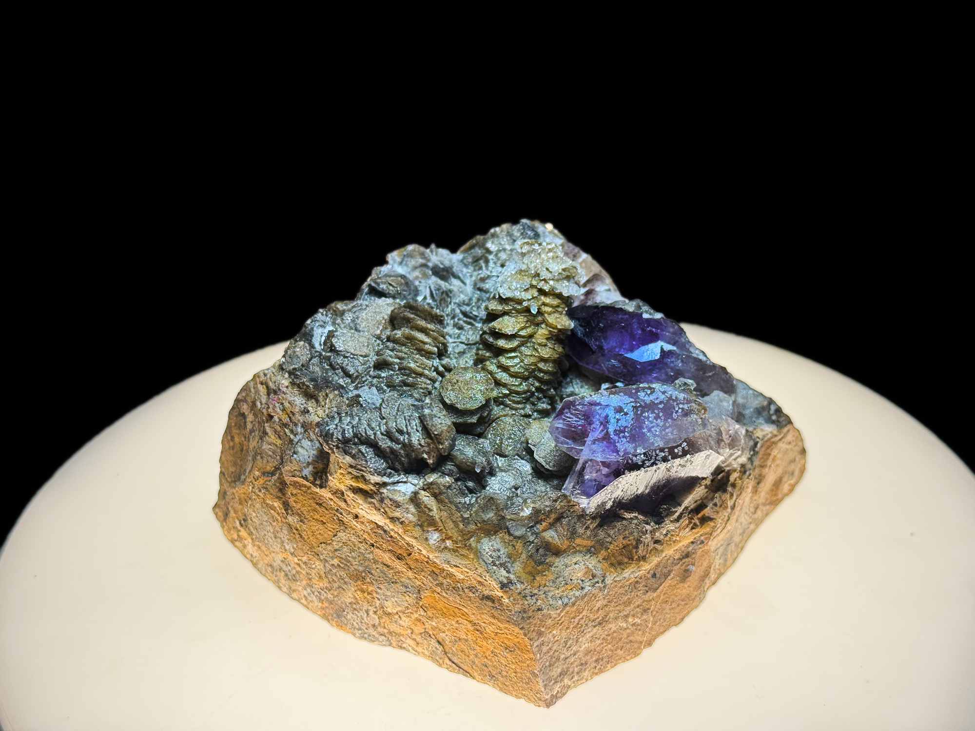 Fluorite with Pyrite on Matrix - Kaokoveld, Namibia