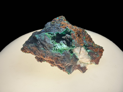 Azurite–Malachite with Chrysocolla on Iron-Rich Matrix - Kaokoveld, Namibia