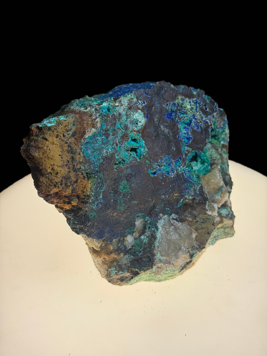 Azurite–Malachite with Chrysocolla on Ironstone Matrix - Kaokoveld, Namibia