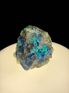 Chrysocolla with Azurite and Quartz on Copper-Rich Host Rock - Kaokoveld, Namibia