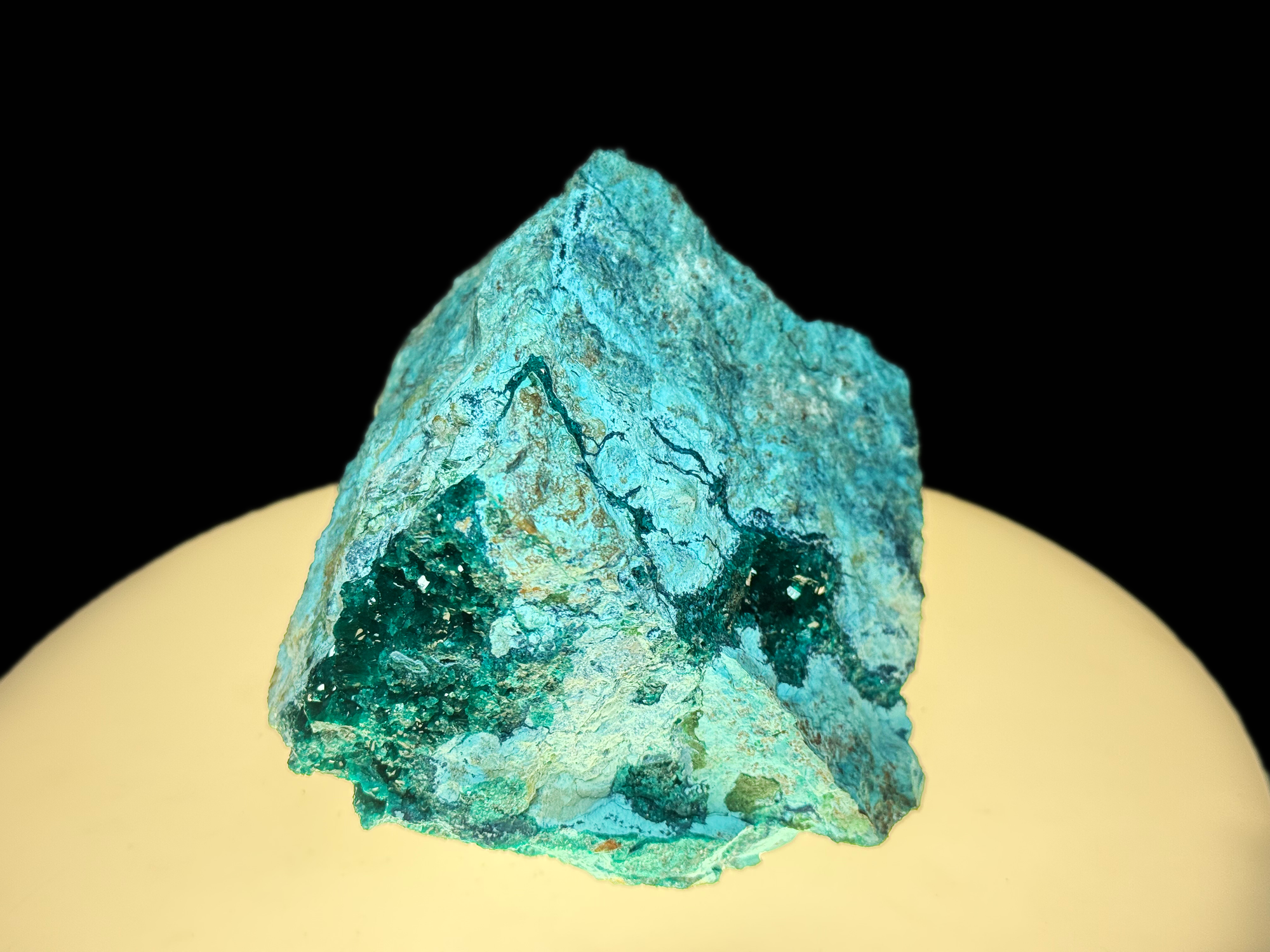 Dioptase with Chrysocolla on Copper-Rich Matrix - Kaokoveld, Namibia