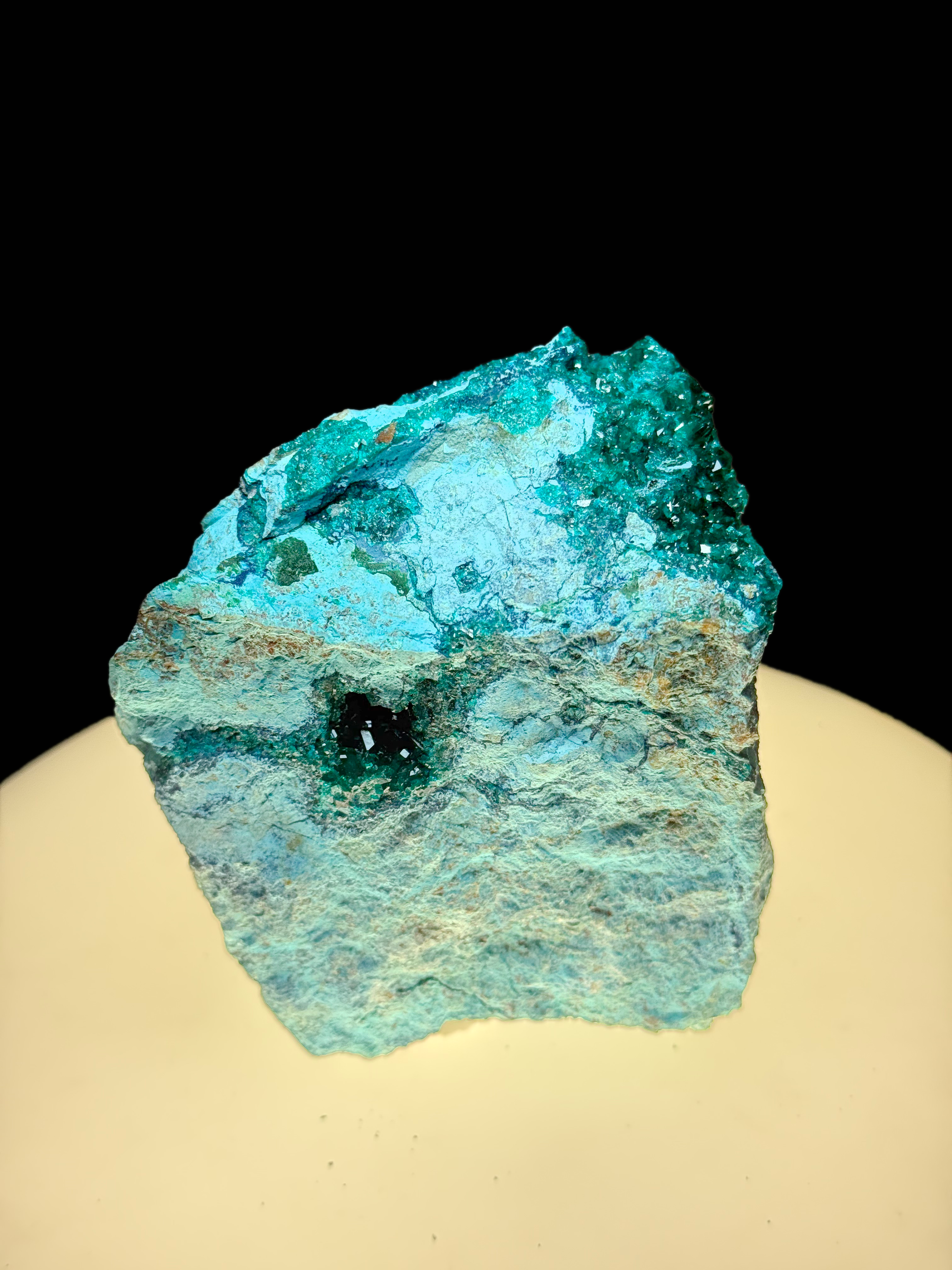 Dioptase with Chrysocolla on Copper-Rich Matrix - Kaokoveld, Namibia